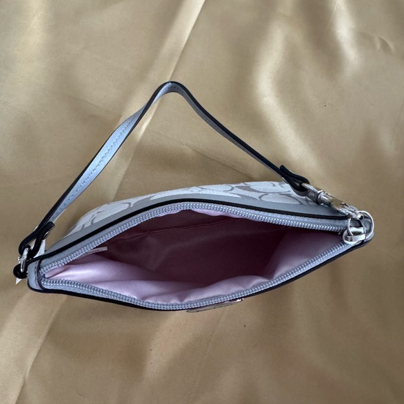 Coach Signature Gray Wristlet - Picture 2 of 2